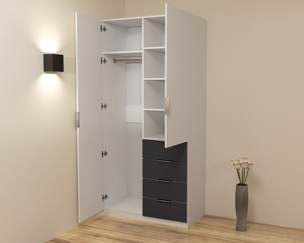 Шафа Крістал 1, Білий/Антрацит, 1000х520х2100 Львів - фото 2