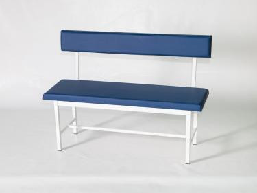 Банкетка медична коридорна зі спинкою АТОН БК-2-С синій, бежевий, салатовий Дніпро - фото 3