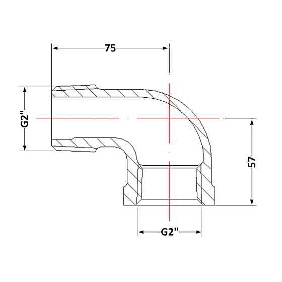 Кут чавунний 2" НР Київ