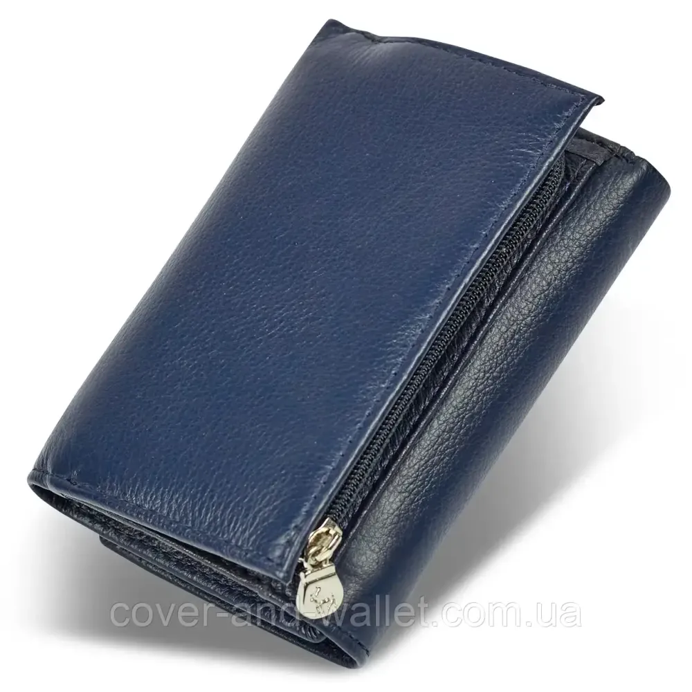 Компактний жіночий гаманець синього кольору на магнітній фіксації Marco Coverna 1419 Київ - фото 2