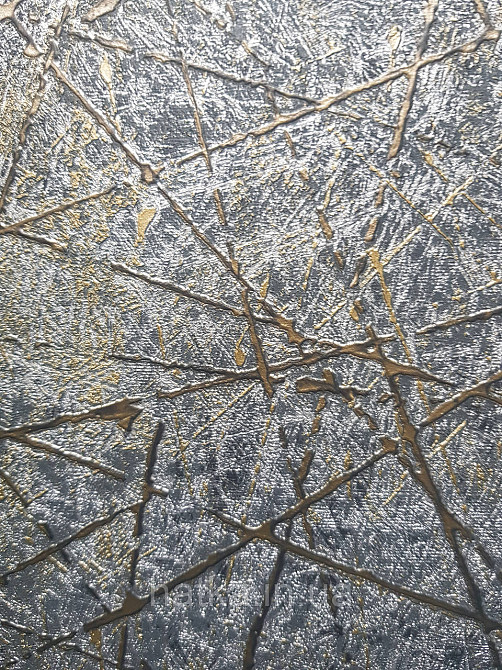 Шпалери вінілові на флізеліні AS creation Attico 1.06х10 абстракція смуги структурні чорні золотисті 3д Київ - фото 2