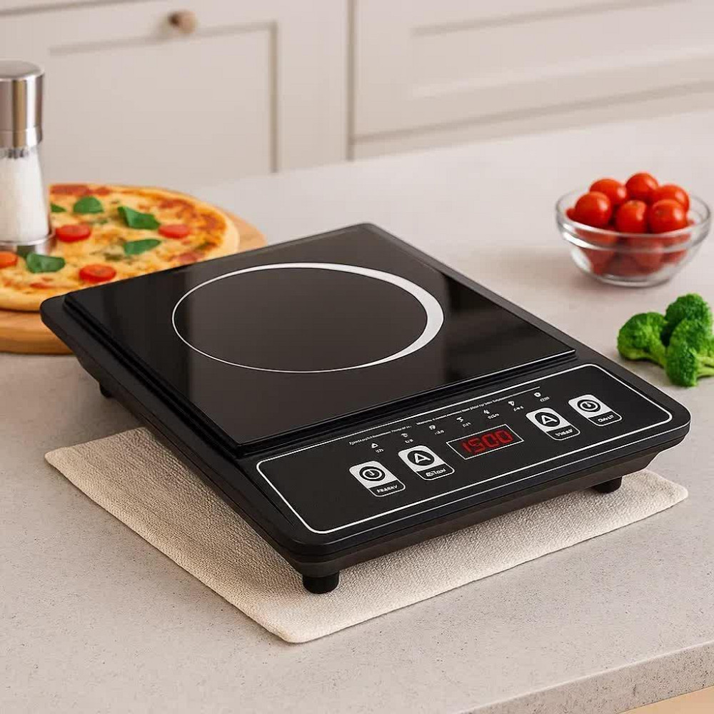 Індукційна плита Kingberg KB-2057, 1 конфорка, цифровий дисплей, таймер, чорна, 2000 Вт Одеса - фото 2