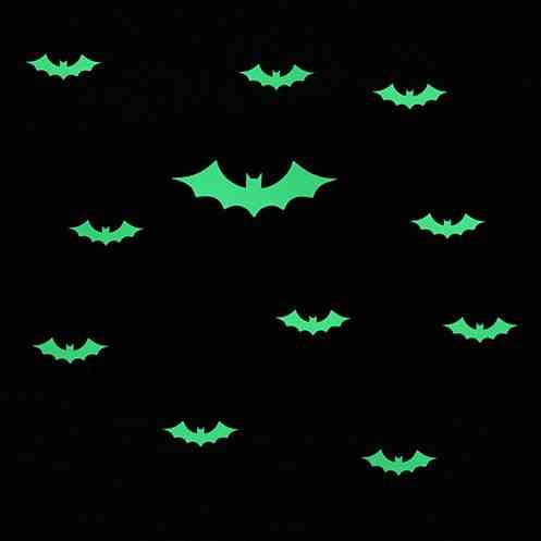 Наклейки на Хэллоуин фосфорные Летучие мыши 200 на 85 мм салатовый Киев