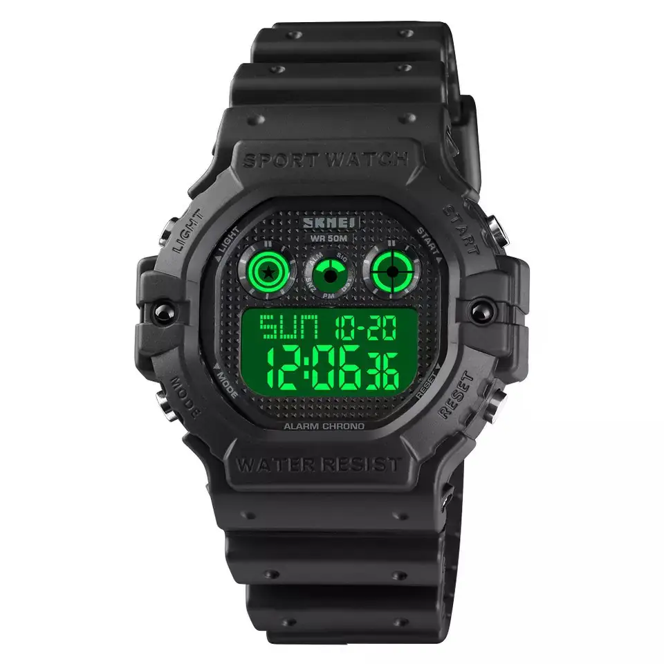 Спортивные мужские часы Skmei 1606 (Черные с белым) Винница - изображение 4