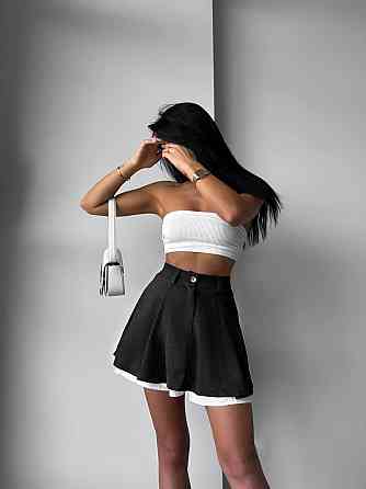 Женская трендовая юбка-шорты вельвет + коттон Графит, 46/48 Одесса