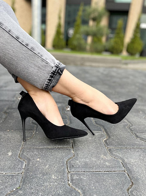 Туфлі жіночі Avelina чорні еко-замша каблук 11см 38р (3723) Коломия - фото 3