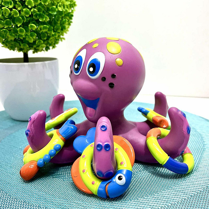 Розвиваюча іграшка Limo Toy для ванної Восьминіг-кільцеброс 17см Фіолетова (AQ 0001) Чернігів - фото 7