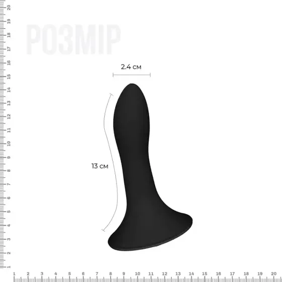 Дилдо з присоскою Adrien Lastic Hitsens 5 Black, відмінно для страпона, діаметр 2,4 см, довжина 13см Львів