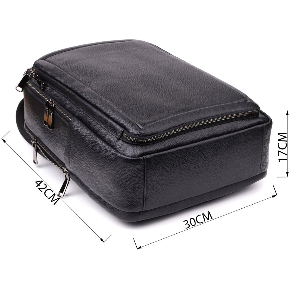 Багатофункціональний рюкзак для чоловіків з натуральної шкіри Vintage 23044 Чорний Київ - фото 3