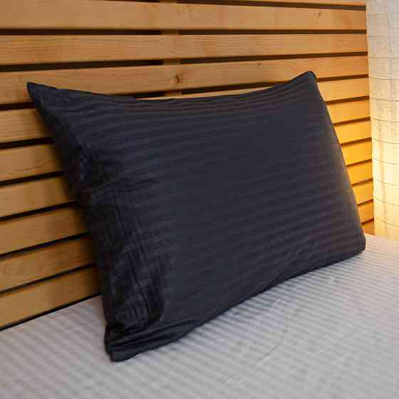 Наволочка страйп сатин на подушку 60х60 см 125 г/м2 YouStar 1 шт. (Темно-сірий) Суми