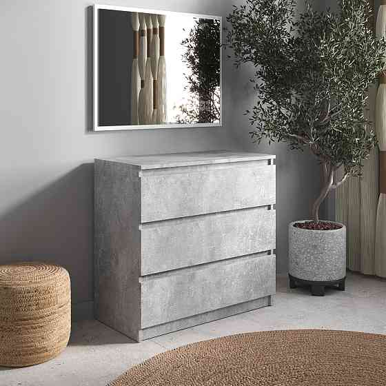 Комод VAYS R-3, на 3 ящика без ручек, ЛДСП 80×40×75 см – для дома, офиса, гостиной, спальни Львов