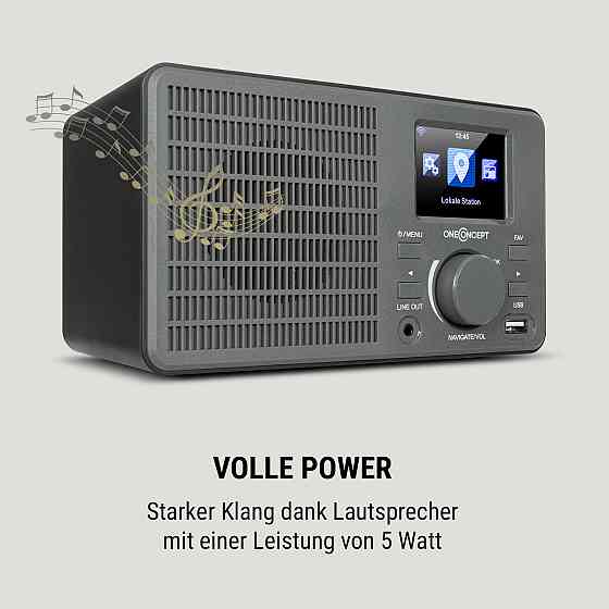 Інтернет-радіо TuneUp 5 Вт WLAN USB Дисплей HCC Лінійний вихід темно-сірий Темно-сірий (Німеччина, читати Рівне