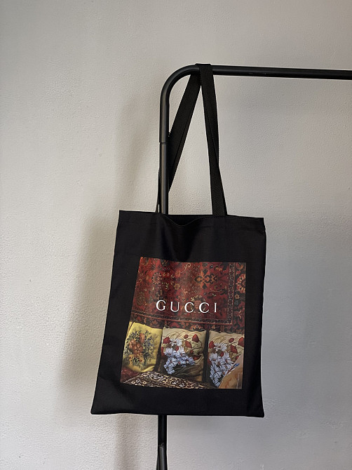 Шопер с дизайнерским принтом «GUCCI стиль» | Эко-сумка с ковровым арт-дизайном Черновцы - изображение 4