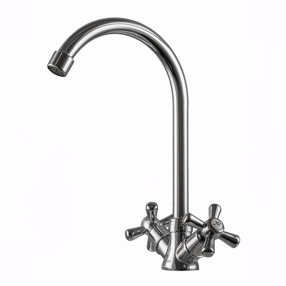 Змішувач для кухні DOMINO DK-H104-2N-CHROM хрест SHARM (000011192) Київ - фото 2