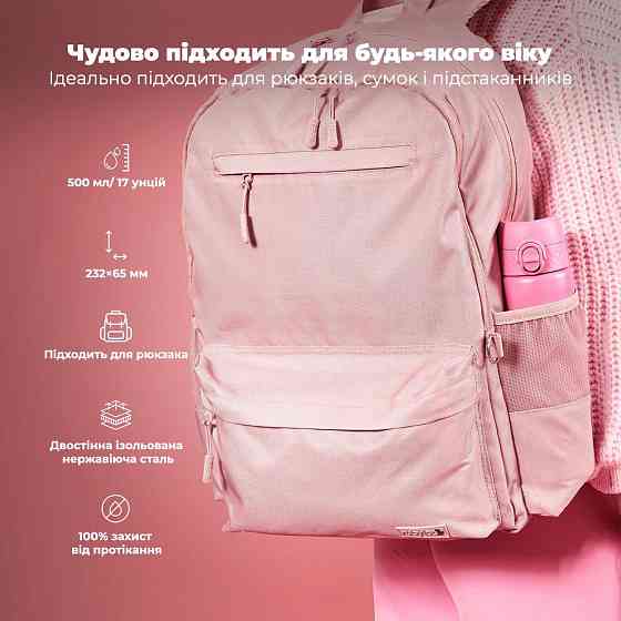 Пляшка для води металева вакуумна ION8 500 мл. Vacuum Insulated, Rose Bloom Кам'янське
