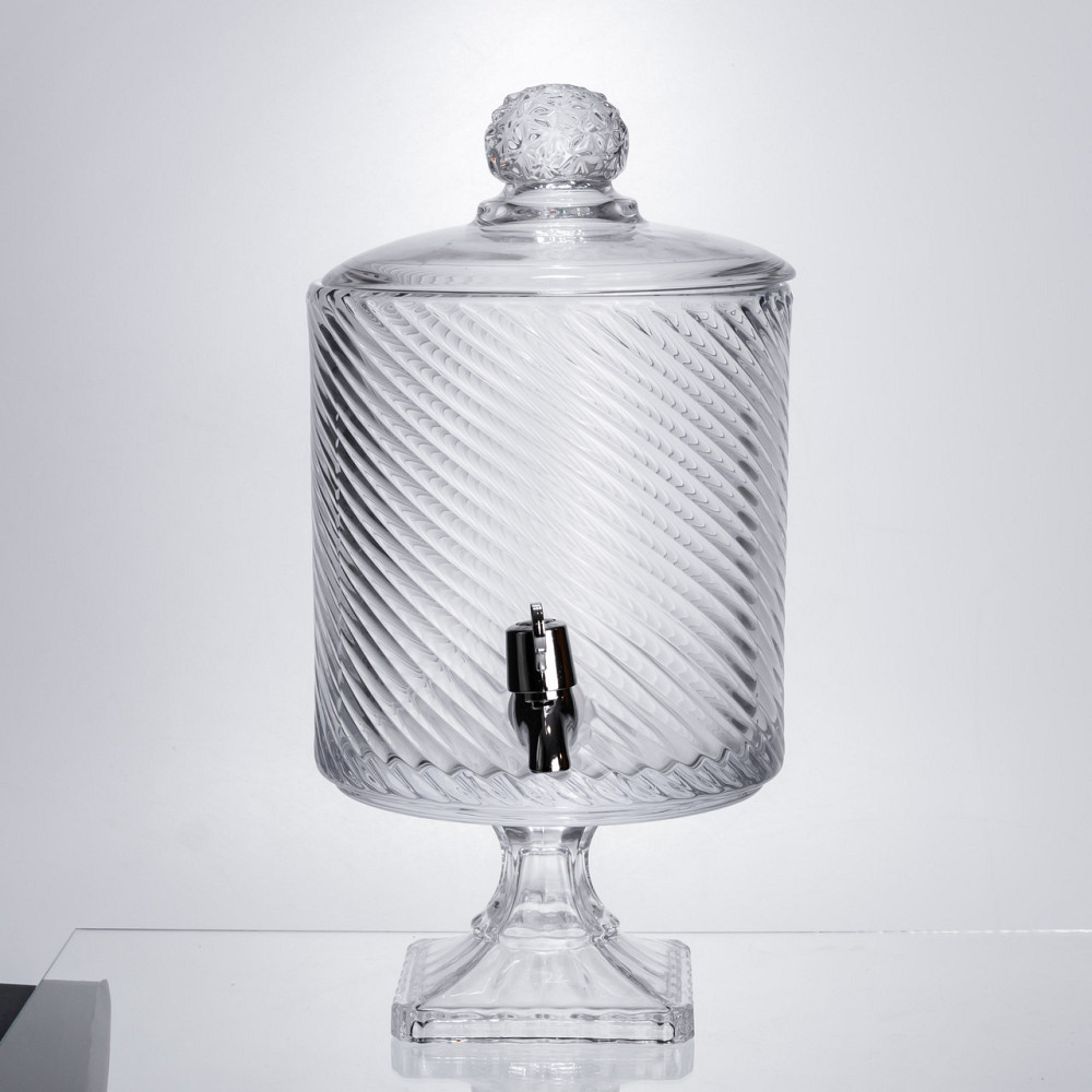 Стеклянная лимонадница с краном и подставкой, 4.5 л Киев - изображение 4