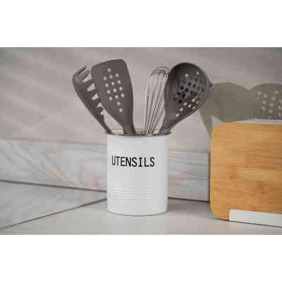 Аксесуар кухонний Ardesto Підставка для кухонного приладдя Midori 12х15.5см, метал, білий (AR0915W) Вінниця