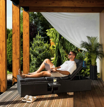 Садовий шезлонг Di Volio Asco чорний Київ