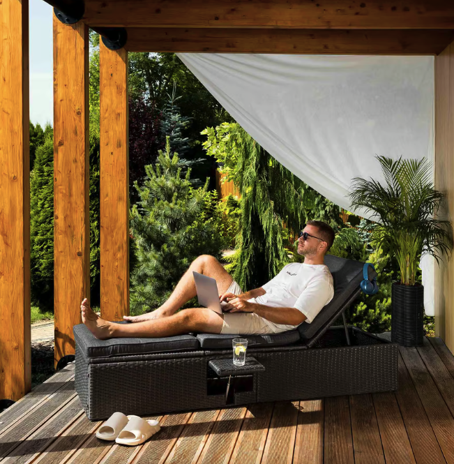 Садовий шезлонг Di Volio Asco чорний Київ - фото 3