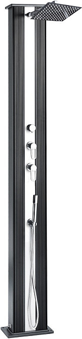 Душ солнечный Aquaviva Hybride Dada Straight алюминиевый с мойкой для ног. антрацит DS-D463NX. 40 л. уценка Киев - изображение 1
