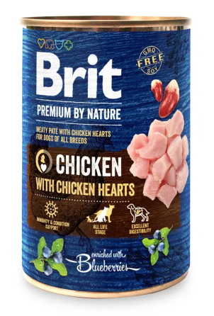 Влажный корм для собак Брит Brit Premium by Nature курица с куриным сердцем (консервная), 800 г Винница