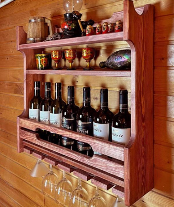 Настенная винная полка 