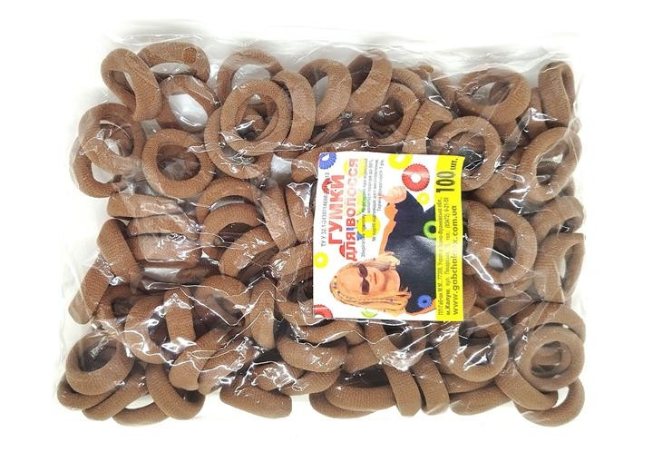 Гумки для волосся світло-коричневі 100 шт Київ - фото 1