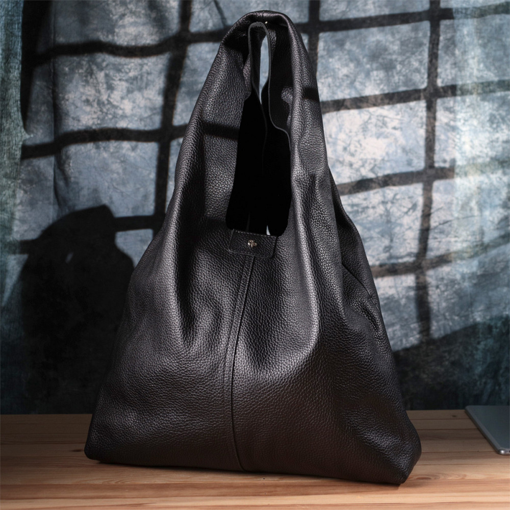 Жіночий шоппер 2 в 1 із натуральної шкіри GRANDE PELLE 22881 Чорний Київ - фото 3