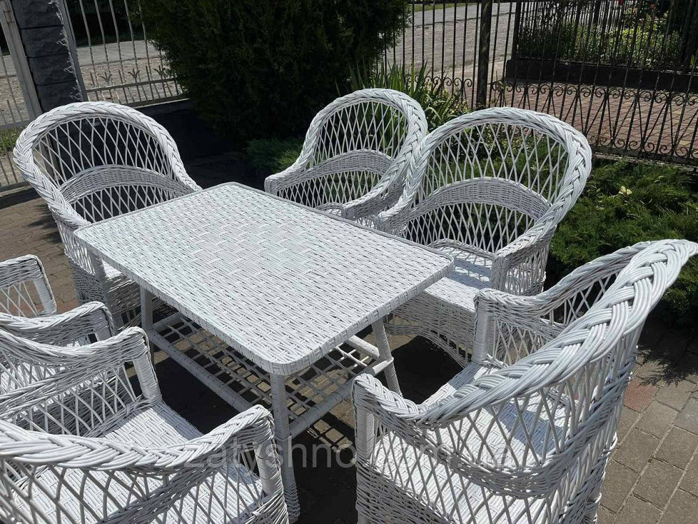 Меблі плетені білі з лози Київ - фото 3