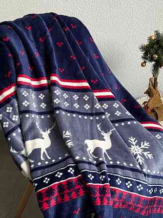 Ecotton Плед Ecotton 150х220 см Well Soft новорічний з оленями синій FL-4885 (23221) Київ