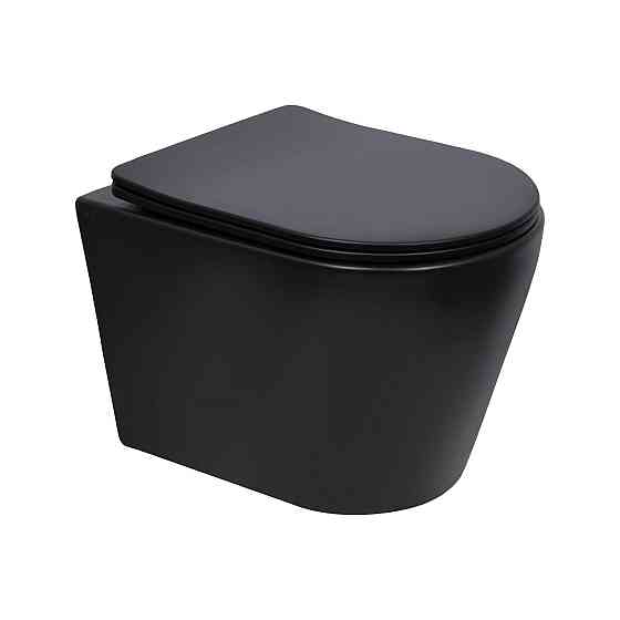 Унитаз подвесной Qtap Scorpio Ultra Quiet с сиденьем с сиденьем Soft-Close MATT BLACK QT14332380AMB Киев