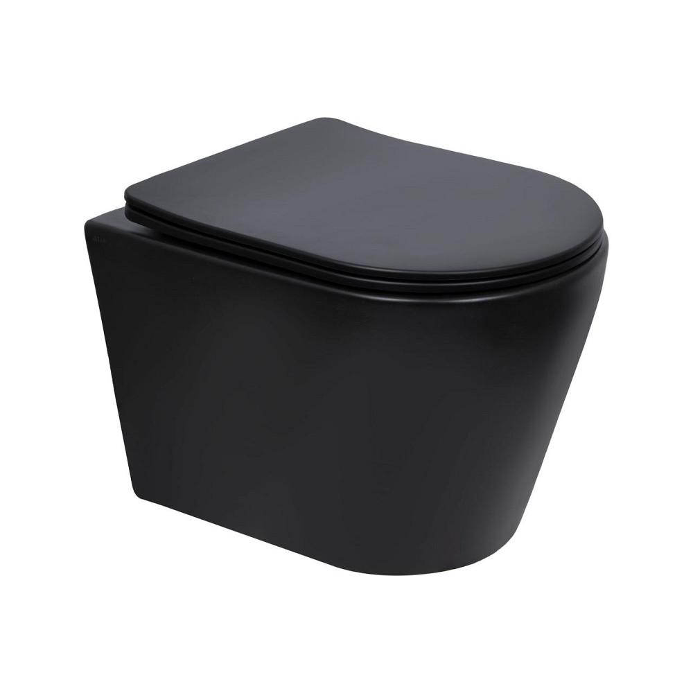 Унитаз подвесной Qtap Scorpio Ultra Quiet с сиденьем с сиденьем Soft-Close MATT BLACK QT14332380AMB Киев - изображение 1