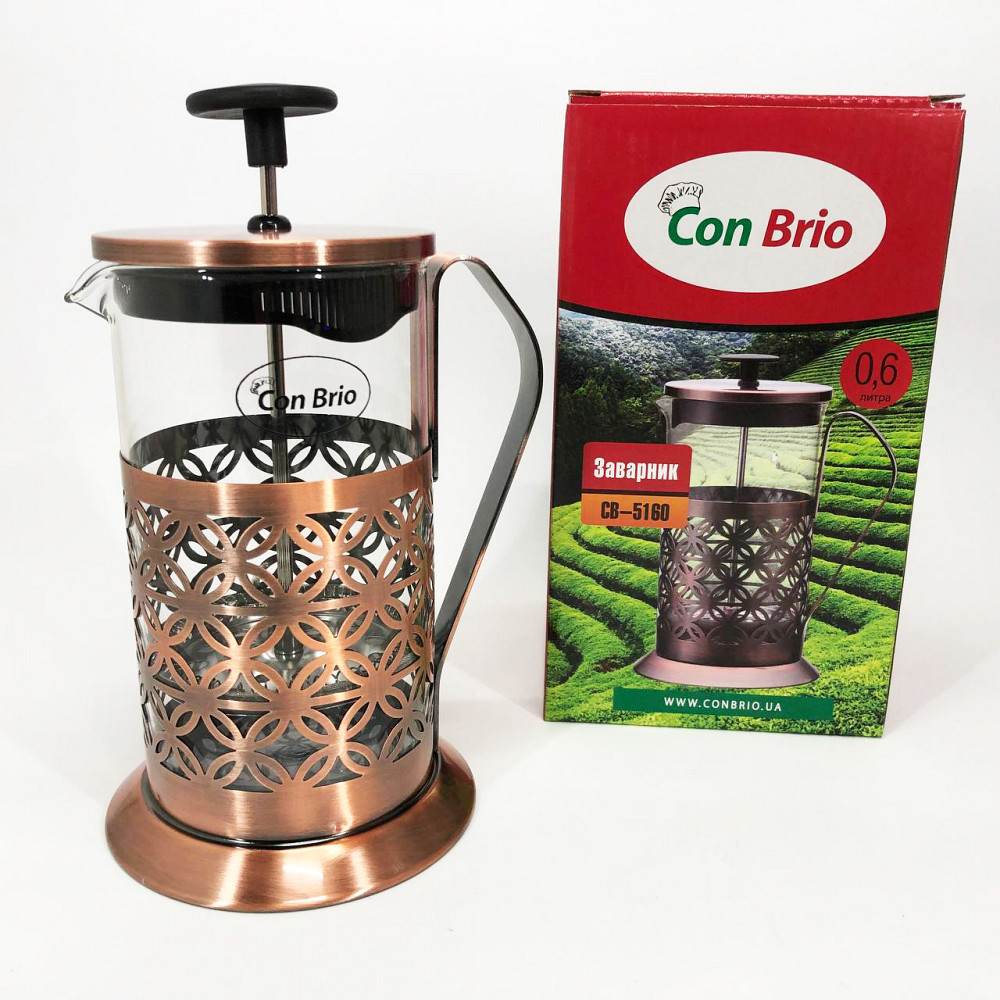 Френчпресс для кофе Con Brio CB-5160 600мл, Френч-пресс для заваривания кофе Заварники чая и VM-23 Львов - изображение 1