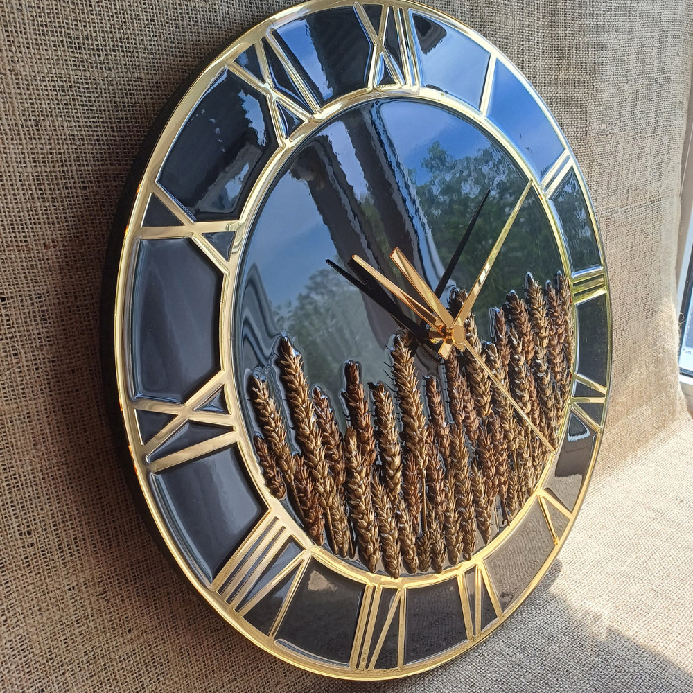 Годинник настінний 50 см з епоксидної смоли ручної роботи Дніпро - фото 8