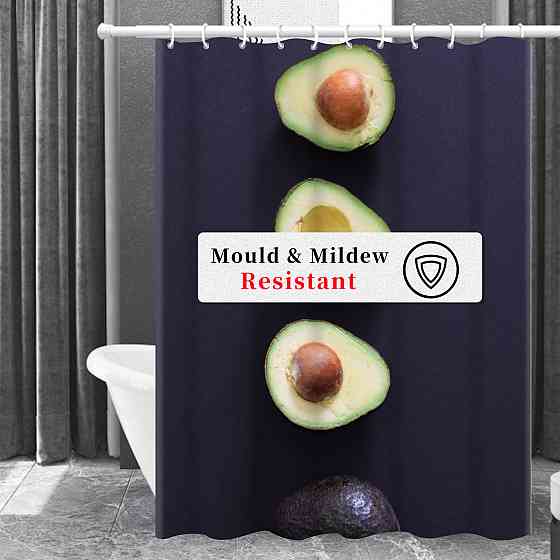 Шторка для ванны из полиэстера водонепроницаемая Bathlux 180x180 см с кольцами, занавеска для ванной комнаты Каменец-Подольский