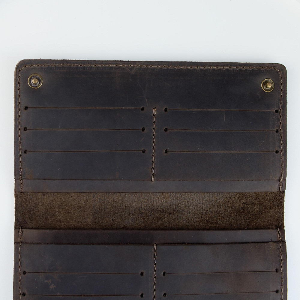 Чоловіче портмоне із натуральної шкіри Crazy Horse тиснення крокодил SH006 (Темно-коричневий) Суми - фото 6