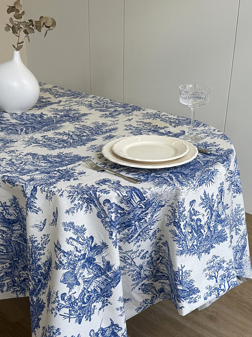 Ecotton Скатертина столова Ecotton DUCK 170х200 см водовідштовхуюча Italiano Blue Коломыя - изображение 1