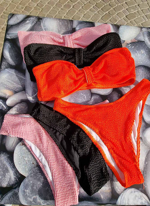 Купальник женский раздельный жатка Оранжевый M Харьков - изображение 3