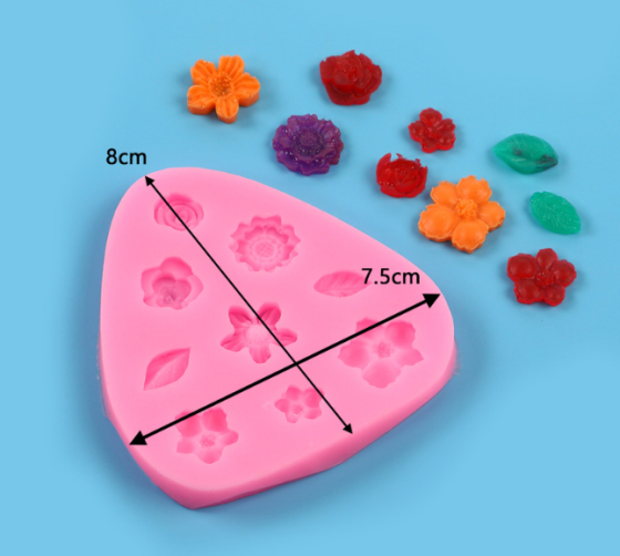 Молд маленький Цветочки 80 на 75 мм розовый Киев