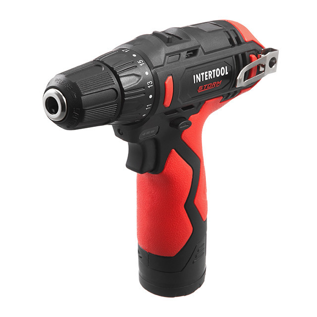 Дриль-шурупокрут акумуляторний, 12 В, 30 Nm, 0-350/0-1300 об/хв, патрон 0,8-10 мм, 2,0 Аг INTERTOOL WT-0310 Киев - изображение 1
