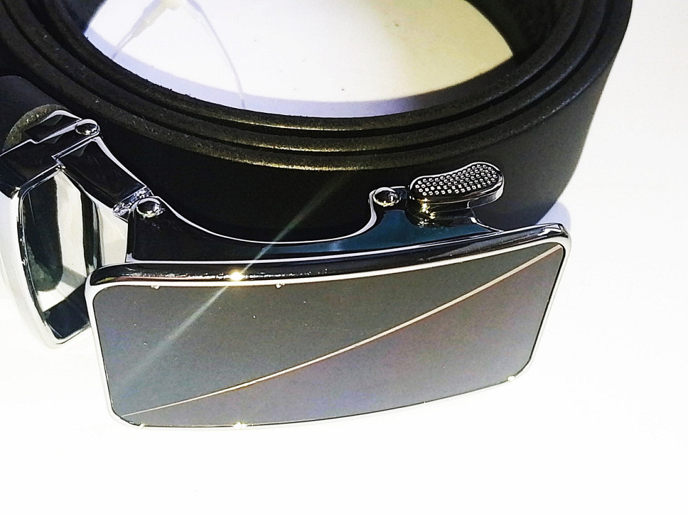 Шкіряний ремінь унісекс чорний автомат 1150х35 мм Одеса - фото 5