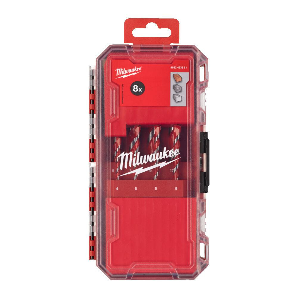 Набір свердел по бетону Premium 8 предметів (5-12мм) MILWAUKEE, пластиковий кейс Одеса - фото 2