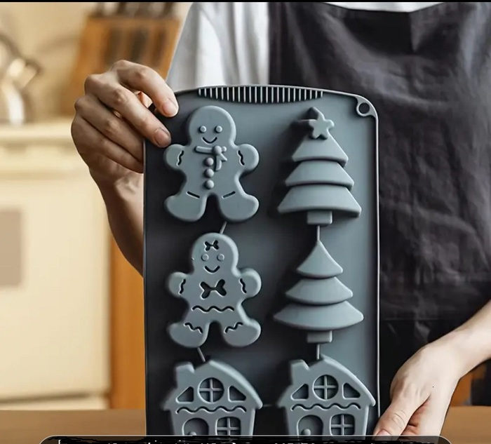 Силиконовая форма для новогодних десертов, 6 изделий, 30×17 см, праздничная, многоразовая, для кексов Одесса - изображение 1
