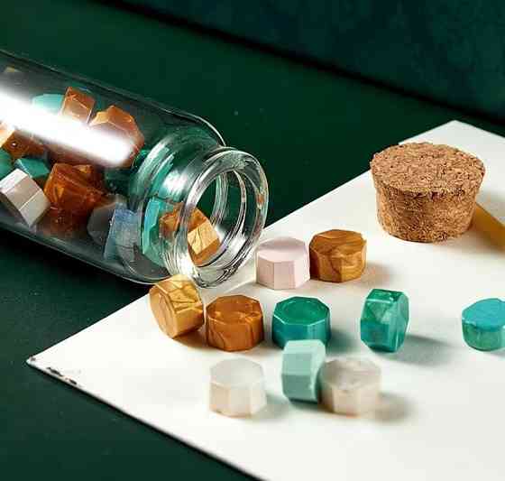 Набор для сургучных печатей с ложкой и сменными штампами, воск в гранулах, подарочный бокс Киев