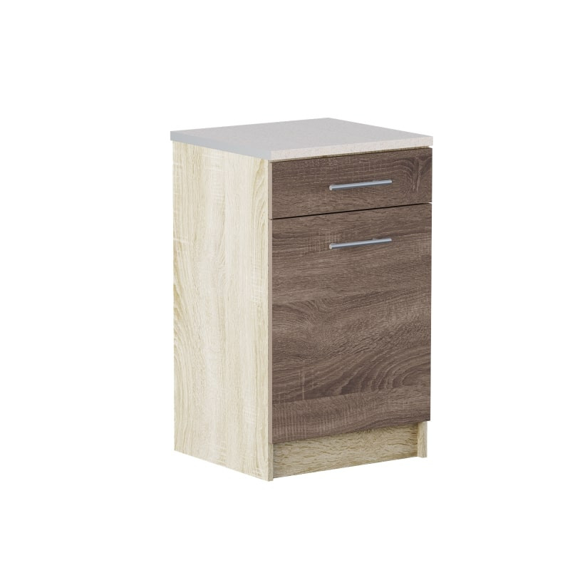 Кухонный модуль нижний с шухлядой Эверест Эко 500 дуб сонома/трюфель (без столешницы) 50х46х82 см (DTM-2895) Львов - изображение 1