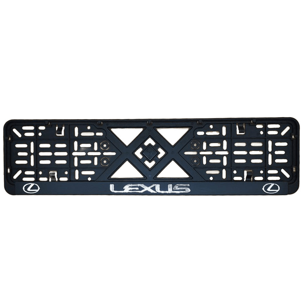 Рамка номерного знаку хром надпис Lexus пластик чорна 1шт Київ - фото 1