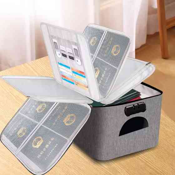 Сумка-органайзер для документів із замком водонепроникна на 5 відділень, сіра Кам'янець-Подільський