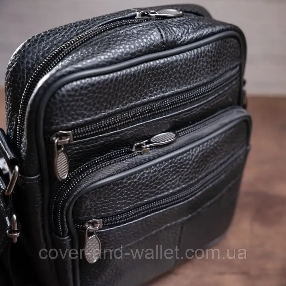 Небольшая мужская вертикальная сумка мессенджер из натуральной кожи Vintage Киев - изображение 8