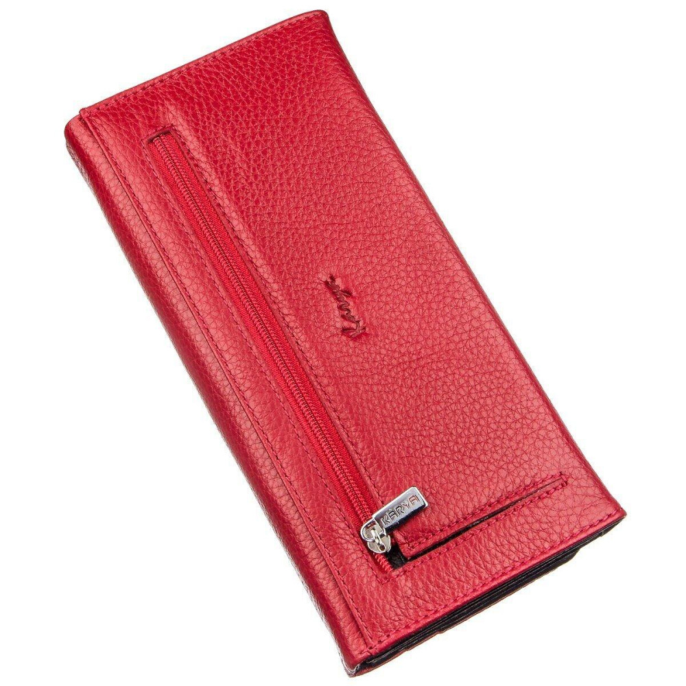Кошелек женский комбинированный кожаный KARYA 17396 Красный Киев - изображение 2