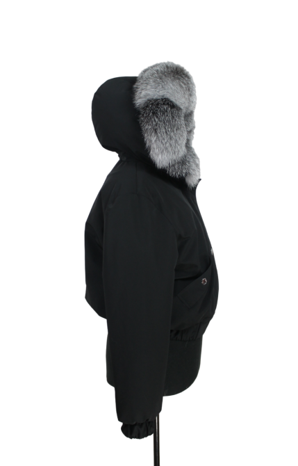 Бомбер женский с мехом блюфрост 52 Черный Харьков - изображение 3